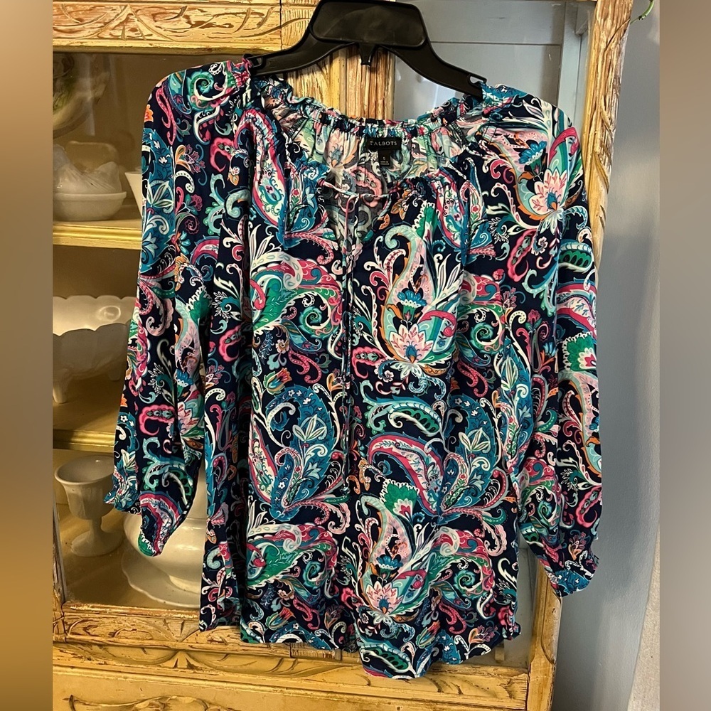 Talbots Small Floral Paisley Women's Top